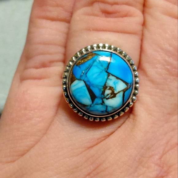 Jewelry - Ice Blue Dahlia Turquoise Sterling Silver Ring